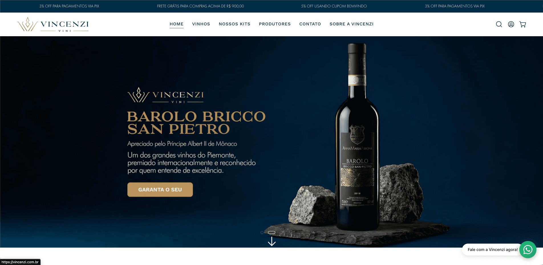 Projeto de e-commerce Vincenzi Vini